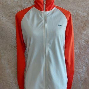 Nike Women's Orange White Zip Up Light Jacket